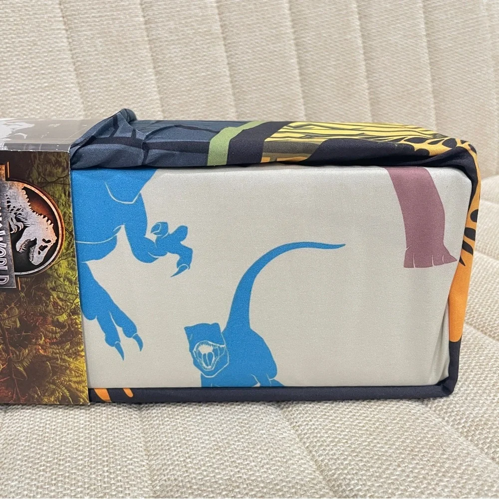 NEW Jurassic World 4 Piece‎ Full Sheet Set Microfiber Dinosaur Print Blue T-Rex
